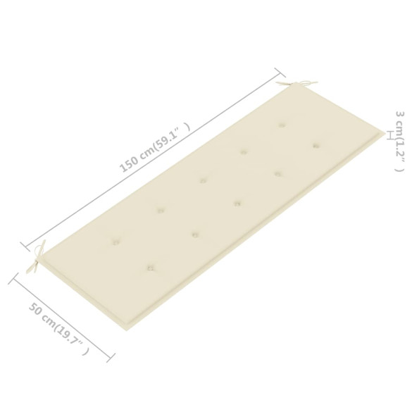 Bancă Grădină 3 Locuri - Lemn Eucalipt cu Pernă - Livrare Gratuită