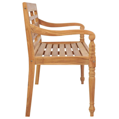 Bancă grădină lemn tec cu pernă roșu vin - 120 cm | Livrare gratuită
