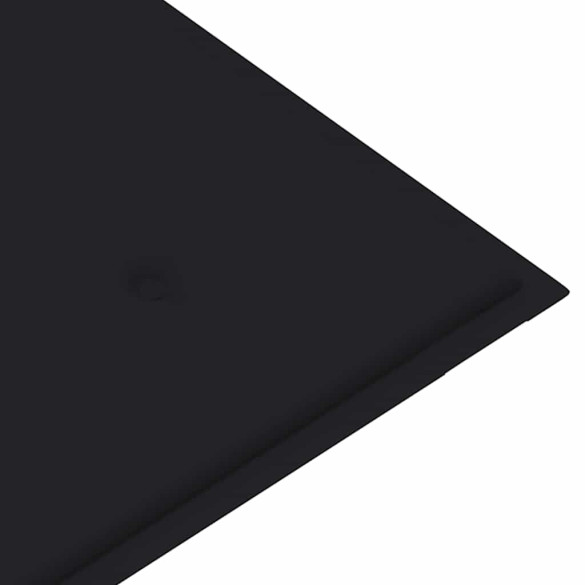 Bancă grădină lemn tec cu pernă negră - 112 cm | Livrare gratuită