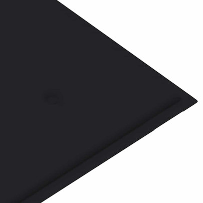 Bancă grădină lemn tec cu pernă negră - 112 cm | Livrare gratuită