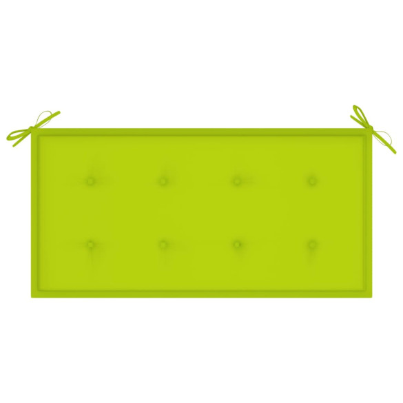 Bancă Grădină Lemn Tec cu Pernă Verde - Livrare Gratuită