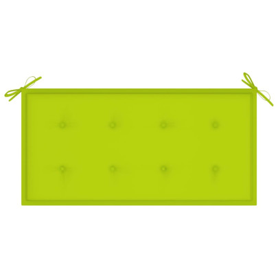 Bancă Grădină Lemn Tec cu Pernă Verde - Livrare Gratuită