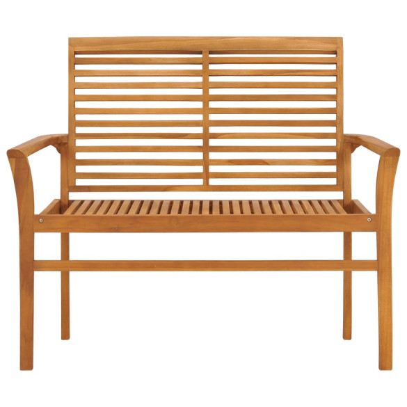 Bancă Grădină Lemn Tec cu Pernă - 112 cm | Livrare Gratuită