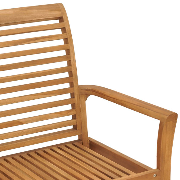 Bancă Grădină Lemn Tec cu Pernă - 112 cm | Livrare Gratuită