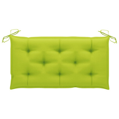 Bancă Grădină Lemn Tec cu Pernă Verde - 112 cm