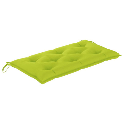 Bancă Grădină Lemn Tec cu Pernă Verde - 112 cm