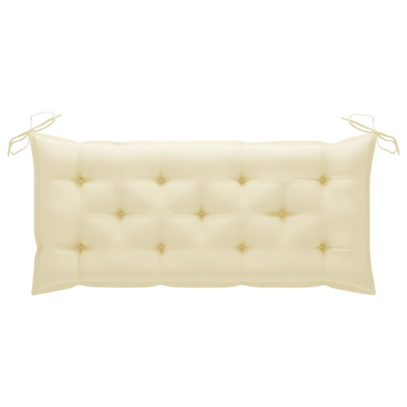 Bancă Grădină Stivuibilă cu Pernă - Lemn Masiv Tec | 128,5 cm