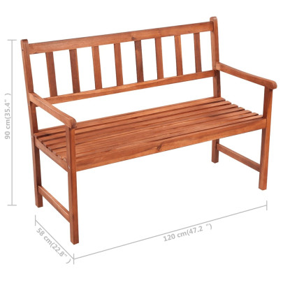 Bancă Grădină Acacia cu Pernă - 120 cm - Confort Natural