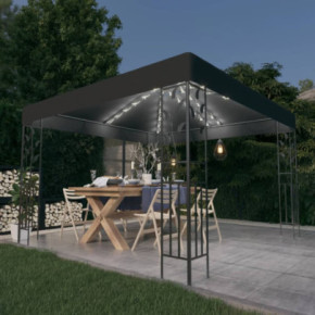 Pavilion cu Lumini LED Solar - Antracit 3x3m | Livrare Gratuita