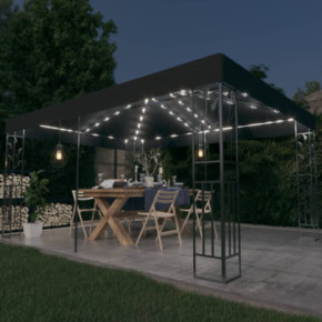 Pavilion Grădină cu Lumini LED Solar - 3x4m Antracit