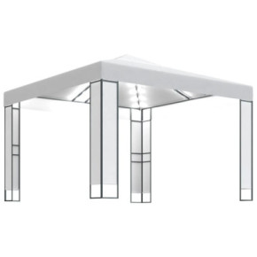 Pavilion Grădină cu Lumini LED Solar - Alb 3x3m 2