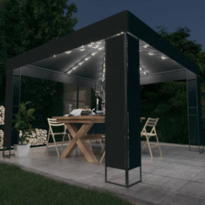 Pavilion Grădină cu Lumini LED Solar - Acoperiș Dublu 3x3m
