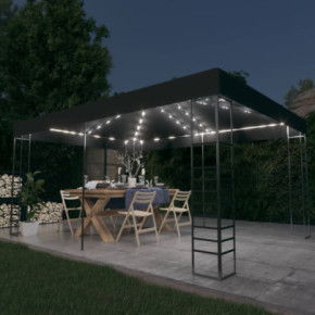 Pavilion cu Lumini LED Solar - Antracit 3x4m | Livrare Gratuita