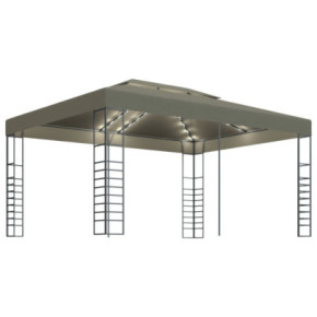 Pavilion cu Lumini LED Solar | Gri Taupe 3x4m | Livrare Gratuita 2