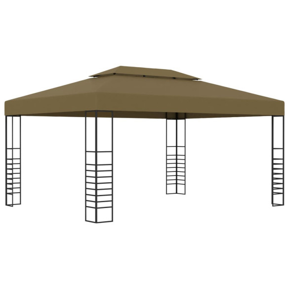 Pavilion cu Lumini LED Solar | Gri Taupe 3x4m | Livrare Gratuita