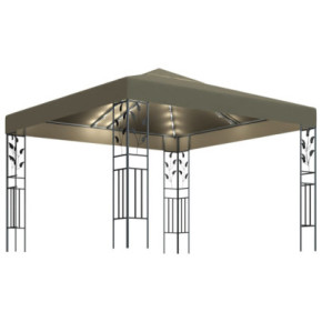 Pavilion cu Lumini LED Solar | Gri Taupe 3x3m | Livrare Gratuita 2