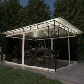 Pavilion Grădină cu Plasă Anti-Țânțari & Lumini LED