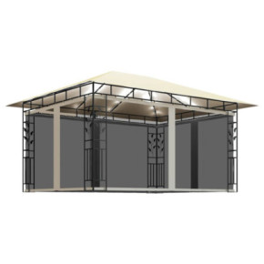 Pavilion Grădină cu Plasă Anti-Țânțari & Lumini LED 2