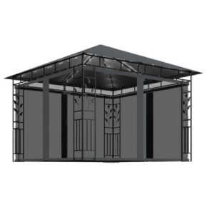 Pavilion Grădină cu Plasă Anti-țânțari și Lumini LED 2