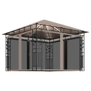 Pavilion cu Plasa Anti-Țânțari și Lumini LED Solar | 3x3m 2