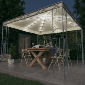 Pavilion cu Lumini LED Solar - Crem 300x300 cm
