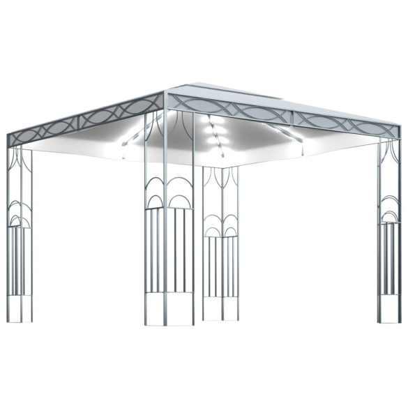 Pavilion cu Lumini LED Solar - Crem 300x300 cm