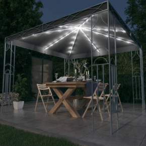 Pavilion cu Lumini LED Solar - Antracit 300x300cm