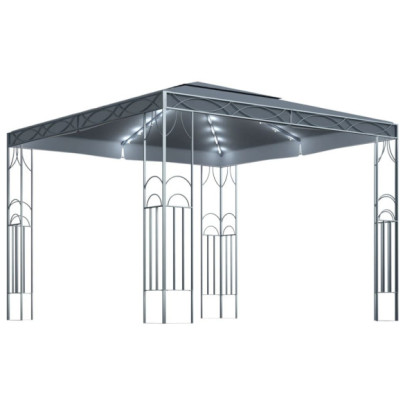 Pavilion cu Lumini LED Solar - Antracit 300x300cm