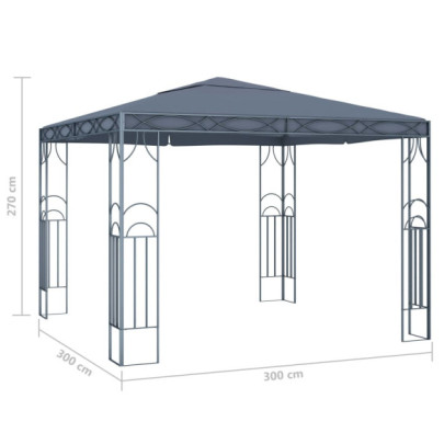 Pavilion cu Lumini LED Solar - Antracit 300x300cm