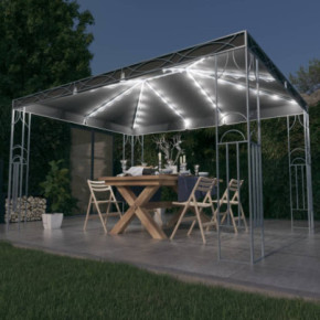 Pavilion cu Lumini LED Solar - Antracit 400x300 cm