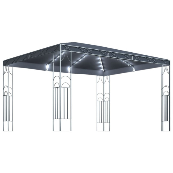 Pavilion cu Lumini LED Solar - Antracit 400x300 cm