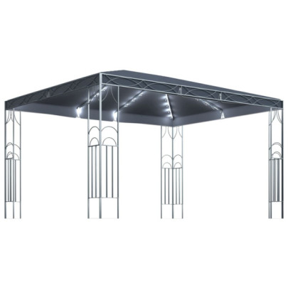 Pavilion cu Lumini LED Solar - Antracit 400x300 cm