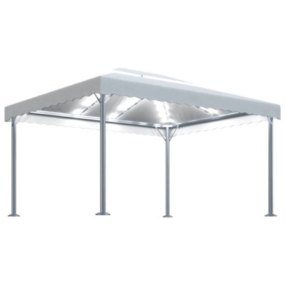 Pavilion cu Lumini LED Solar - Aluminiu - 400x300 cm