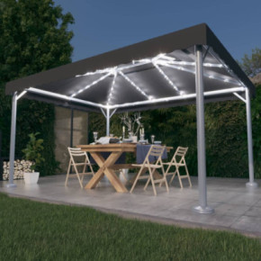 Pavilion cu Lumini LED Solar 4x3m | Acoperiș Dublu