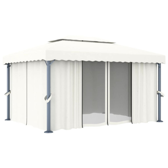 Pavilion cu Lumini LED Solar - Alb Crem 4x3m | Livrare Gratuită Pavilion cu Lumini LED Solar - Alb Crem 4x3m | Livrare Gratuită