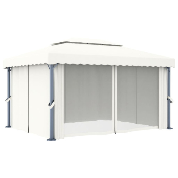 Pavilion cu Lumini LED Solar - Alb Crem 4x3m | Livrare Gratuită Pavilion cu Lumini LED Solar - Alb Crem 4x3m | Livrare Gratuită