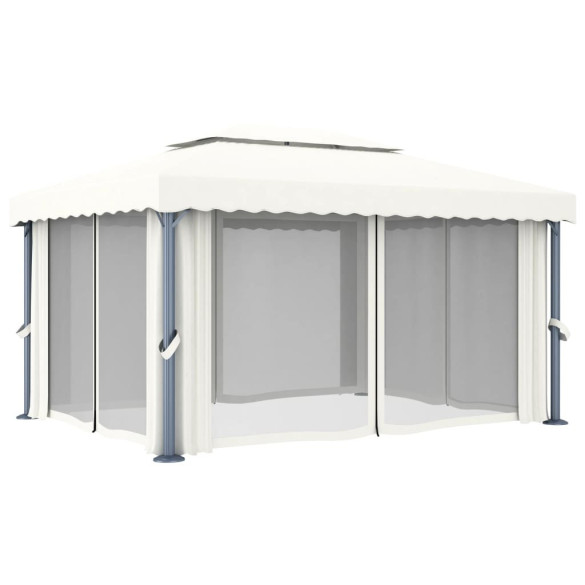 Pavilion cu Lumini LED Solar - Alb Crem 4x3m | Livrare Gratuită Pavilion cu Lumini LED Solar - Alb Crem 4x3m | Livrare Gratuită