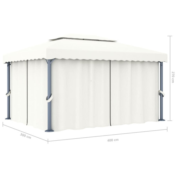 Pavilion cu Lumini LED Solar - Alb Crem 4x3m | Livrare Gratuită Pavilion cu Lumini LED Solar - Alb Crem 4x3m | Livrare Gratuită