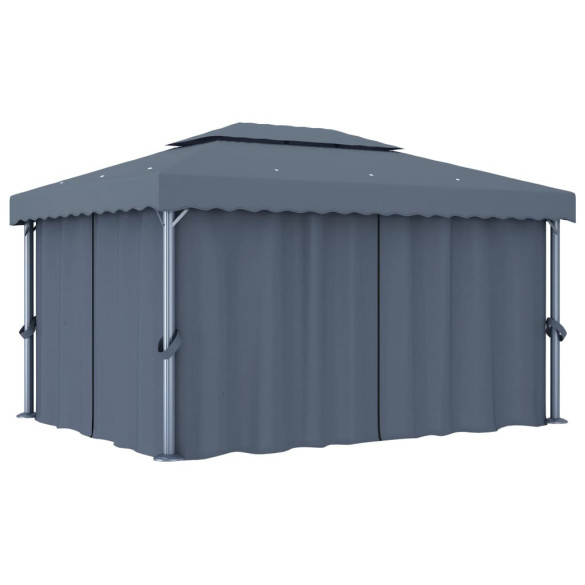 Pavilion cu Lumini LED Solar - Antracit 4x3m - Livrare Gratuita Pavilion cu Lumini LED Solar - Antracit 4x3m - Livrare Gratuita