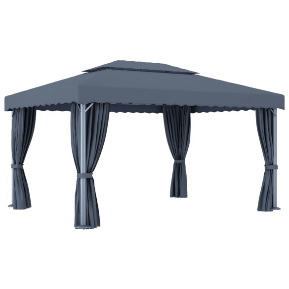 Pavilion cu Lumini LED Solar - Antracit 4x3m - Livrare Gratuita Pavilion cu Lumini LED Solar - Antracit 4x3m - Livrare Gratuita