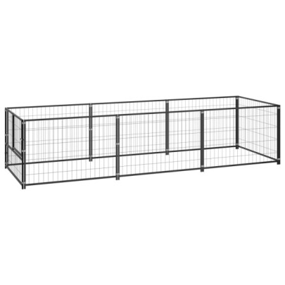 Padoc pentru câini - negru - 3 m² - oțel