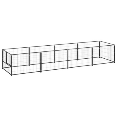 Padoc pentru câini - negru - 4 m² - oțel