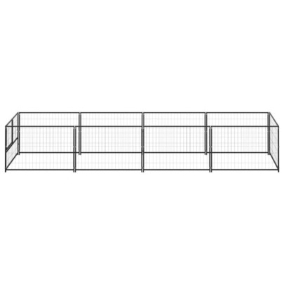 Padoc Câini 4m² Negru Oțel | Livrare Gratuită
