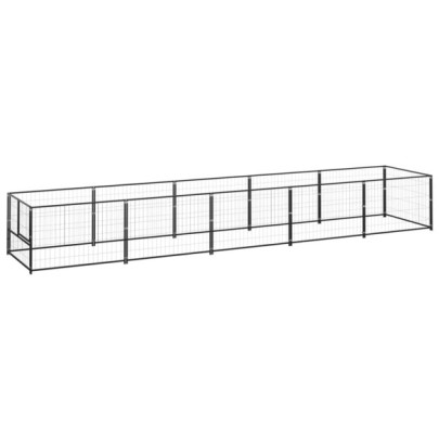 Padoc pentru câini - negru - 5 m² - oțel
