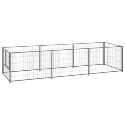 Padoc pentru câini - argintiu - 3 m² - oțel