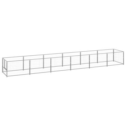 Padoc pentru câini - argintiu - 6 m² - oțel