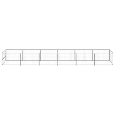 Padoc Câini 6m² Argintiu - Oțel Rezistent | Livrare Gratuită
