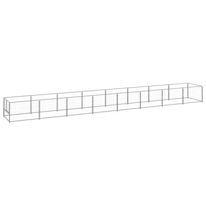 Padoc pentru câini - argintiu - 8 m² - oțel