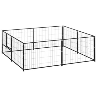 Padoc pentru câini - negru - 4 m² - oțel