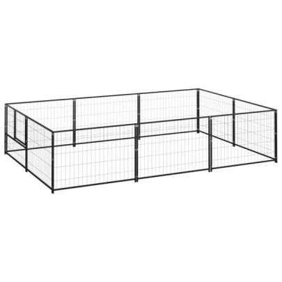 Padoc pentru câini - negru - 6 m² - oțel